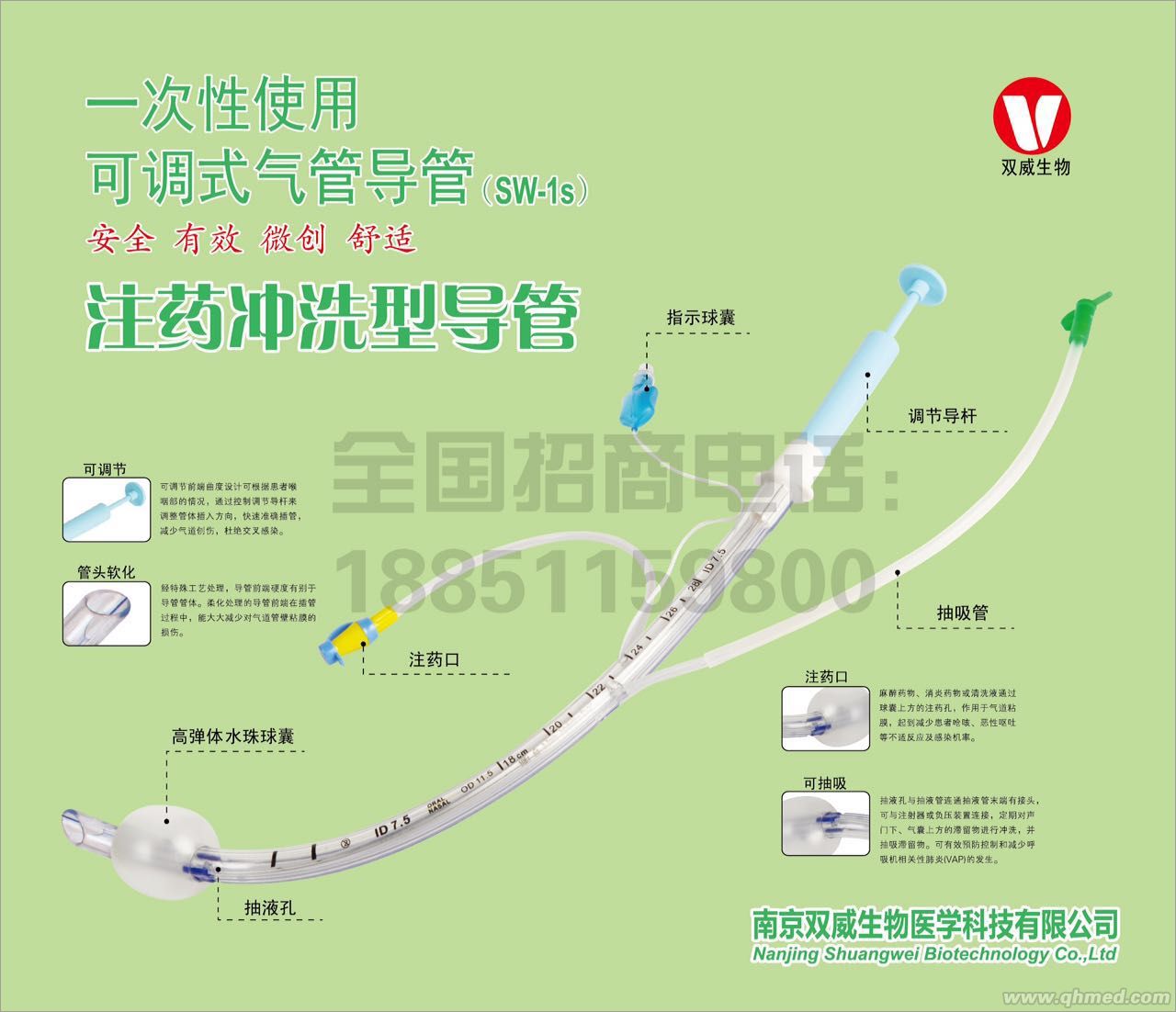 注藥導(dǎo)管 一次性使用可調(diào)式氣管導(dǎo)管